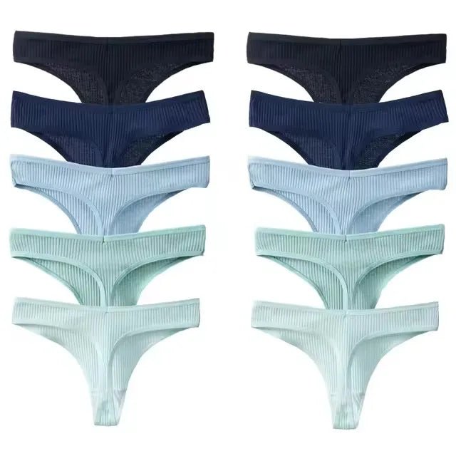 10 unids/set de nueva ropa interior tipo Tanga para mujer, ropa interior de hilo de algodón, pantalones deportivos sexis a la moda, ropa interior, Tanga suave y cómoda - lobbol