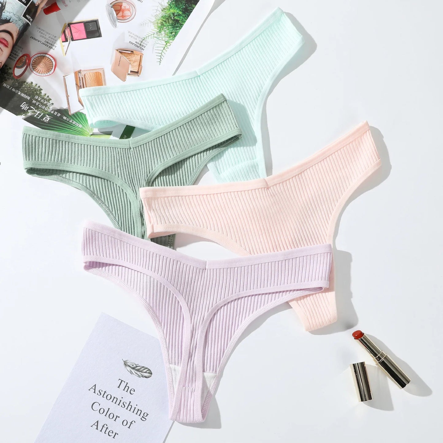 10 unids/set de nueva ropa interior tipo Tanga para mujer, ropa interior de hilo de algodón, pantalones deportivos sexis a la moda, ropa interior, Tanga suave y cómoda - lobbol
