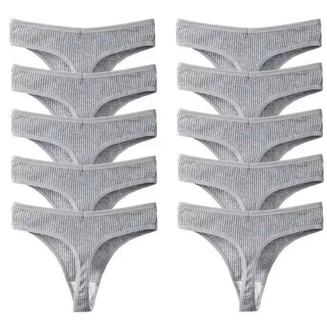 10 unids/set de nueva ropa interior tipo Tanga para mujer, ropa interior de hilo de algodón, pantalones deportivos sexis a la moda, ropa interior, Tanga suave y cómoda - lobbol