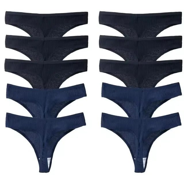 10 unids/set de nueva ropa interior tipo Tanga para mujer, ropa interior de hilo de algodón, pantalones deportivos sexis a la moda, ropa interior, Tanga suave y cómoda - lobbol