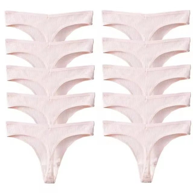 10 unids/set de nueva ropa interior tipo Tanga para mujer, ropa interior de hilo de algodón, pantalones deportivos sexis a la moda, ropa interior, Tanga suave y cómoda - lobbol