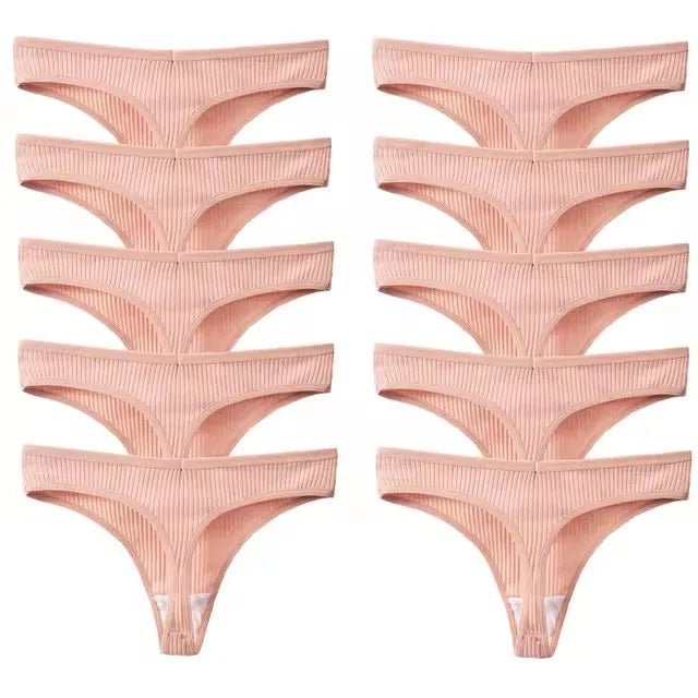 10 unids/set de nueva ropa interior tipo Tanga para mujer, ropa interior de hilo de algodón, pantalones deportivos sexis a la moda, ropa interior, Tanga suave y cómoda - lobbol