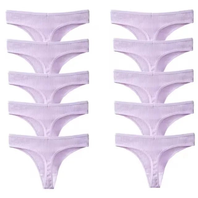 10 unids/set de nueva ropa interior tipo Tanga para mujer, ropa interior de hilo de algodón, pantalones deportivos sexis a la moda, ropa interior, Tanga suave y cómoda - lobbol
