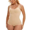 Breathable Seamless Triangle Pants Slimming Strap Jumpsuit with Medium Control Black/Apricot 90% Polyamid 10% Elastane