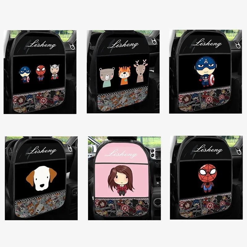 Almohadilla anti patadas de dibujos animados, accesorios para coche, Protector de respaldo de asiento infantil sencillo, cojín multiusos, cojín anti patadas, bonito Interior - lobbol