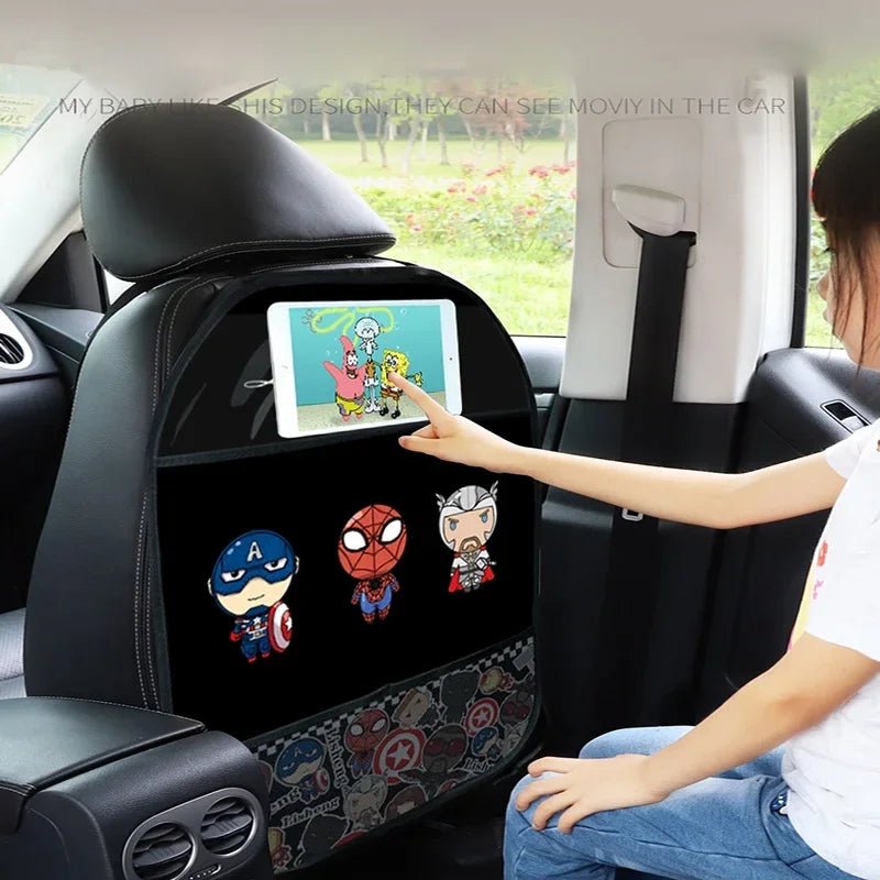 Almohadilla anti patadas de dibujos animados, accesorios para coche, Protector de respaldo de asiento infantil sencillo, cojín multiusos, cojín anti patadas, bonito Interior - lobbol