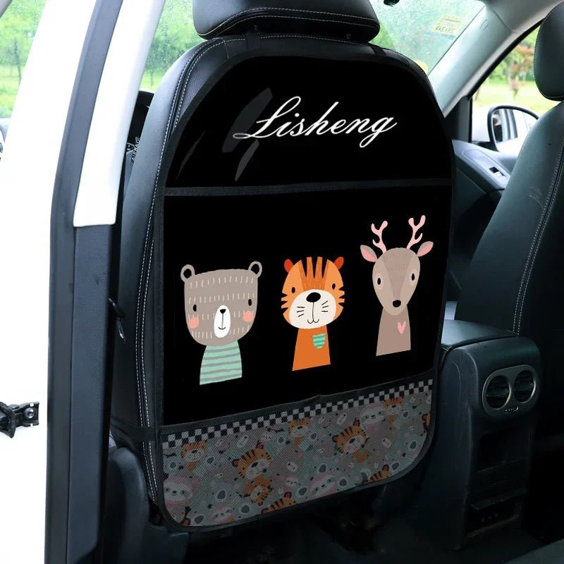 Almohadilla anti patadas de dibujos animados, accesorios para coche, Protector de respaldo de asiento infantil sencillo, cojín multiusos, cojín anti patadas, bonito Interior - lobbol