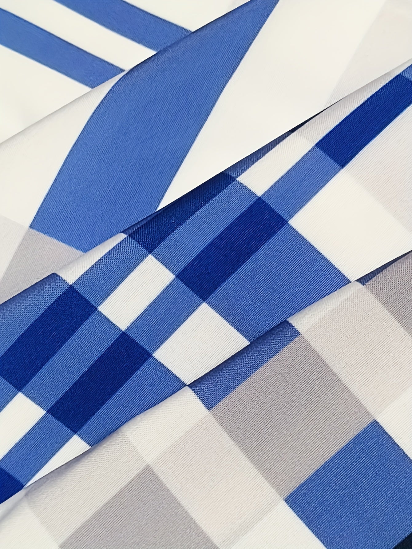 Camisa clásica a cuadros de manga larga con solapa y botones para hombre - lobbol