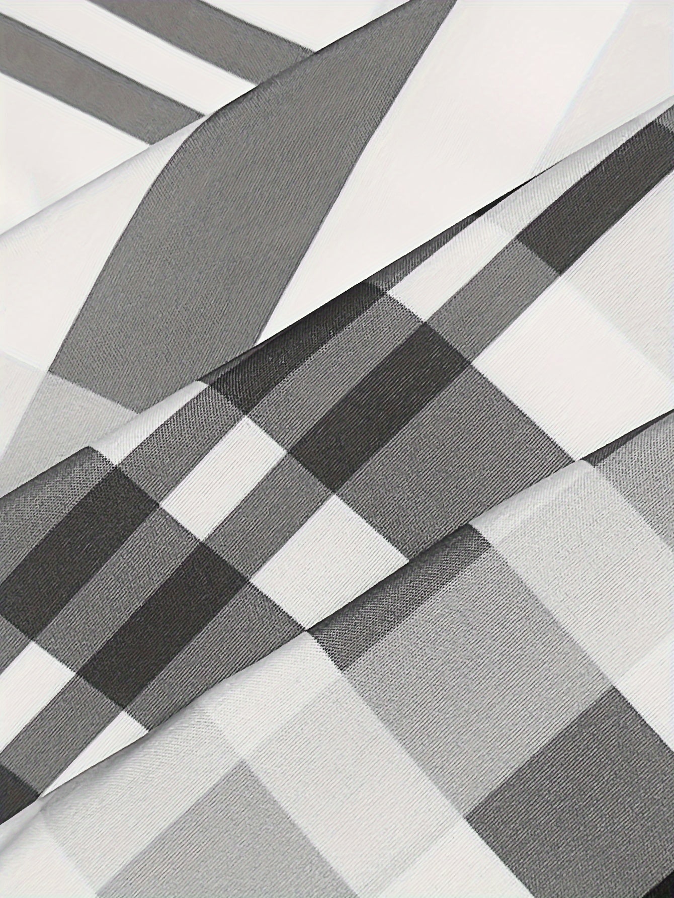 Camisa clásica a cuadros de manga larga con solapa y botones para hombre - lobbol