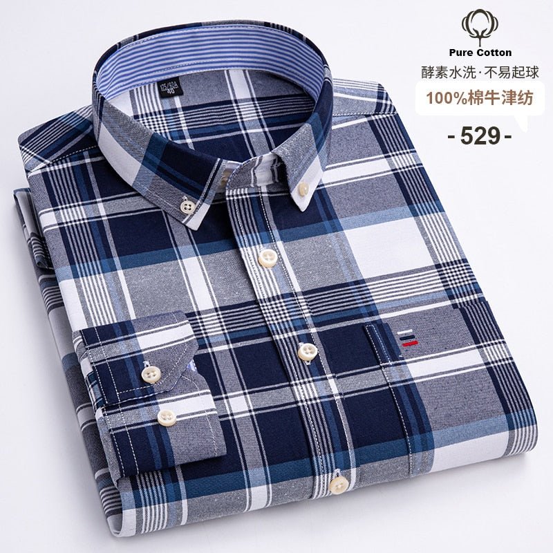 Camisa de manga larga informal de 100 % Algodón - lobbol