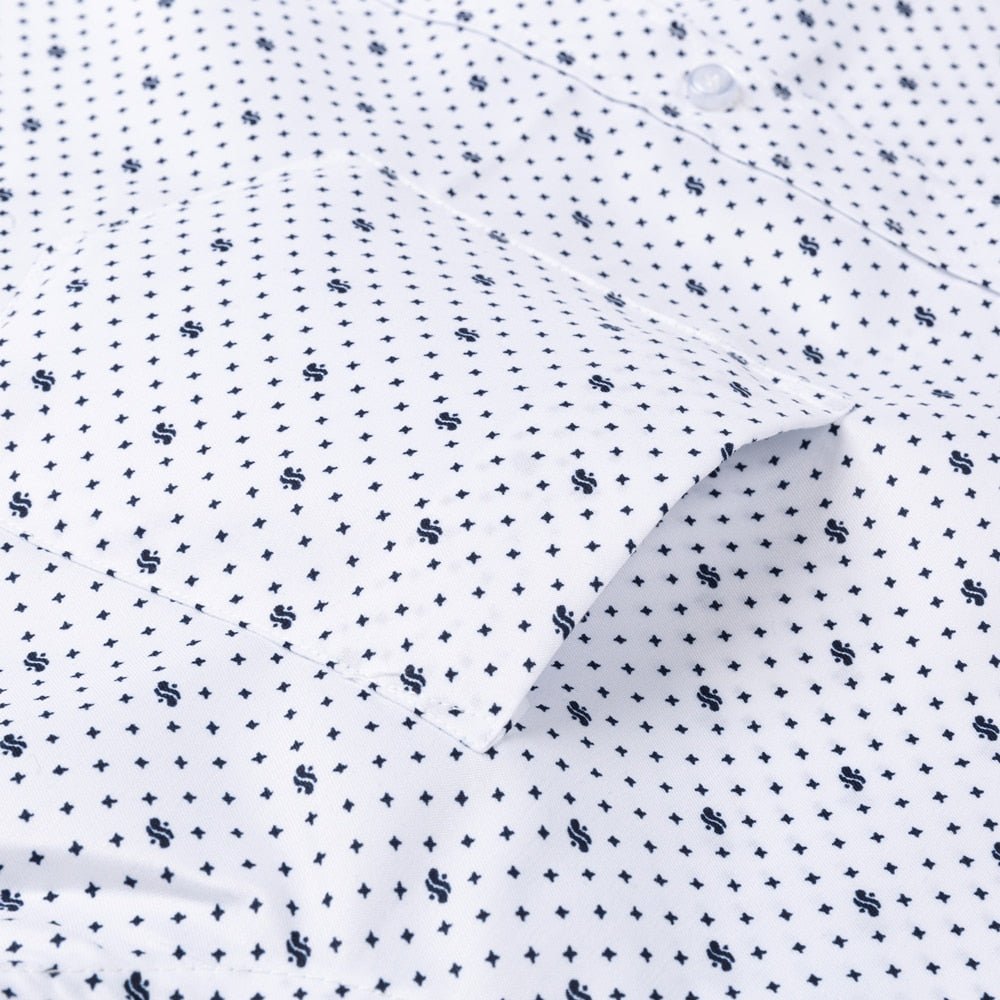 Camisas de vestir básicas clásicas de manga larga con estampado - lobbol