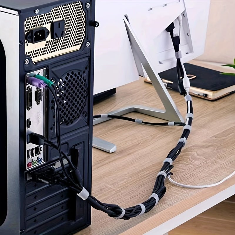 Cinta de sujeción reutilizable para cables, organizador de cables con gancho - lobbol