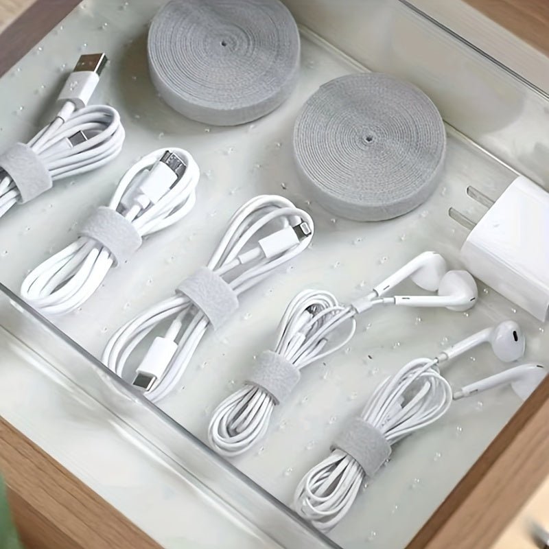 Cinta de sujeción reutilizable para cables, organizador de cables con gancho - lobbol