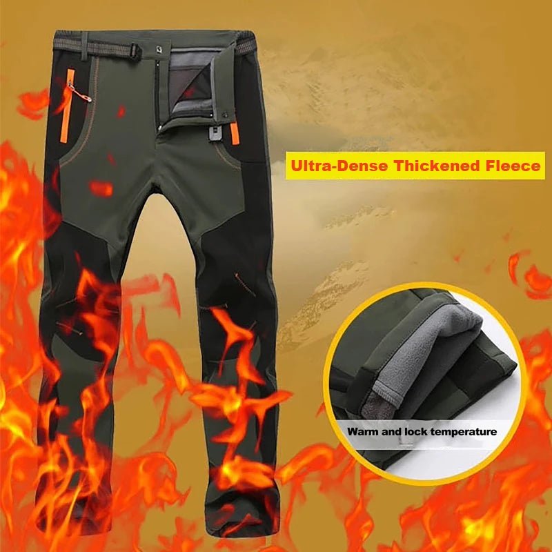 Pantalones de senderismo gruesos y cálidos de lana para hombre - lobbol