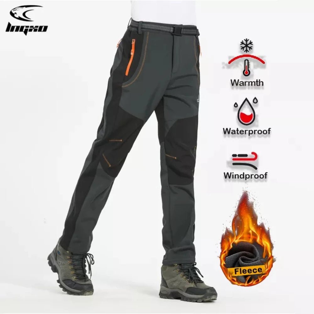 Pantalones de senderismo gruesos y cálidos de lana para hombre - lobbol