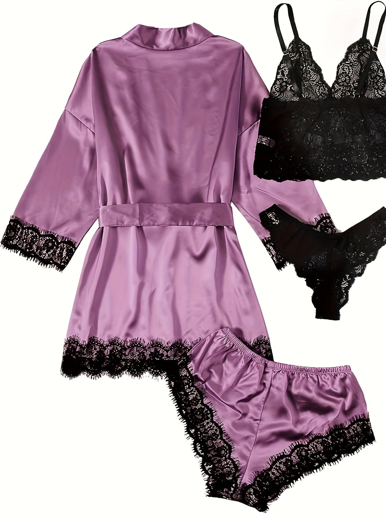 Pijama set con Camisola, bragas y pantalones cortos elásticos - lobbol