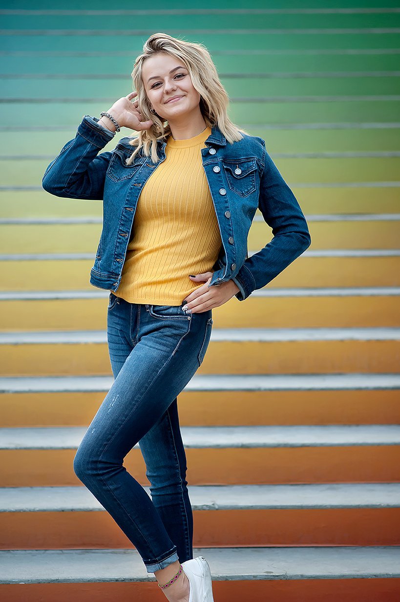 Slim Fit denim jacket in Dark Wash Blue - lobbol