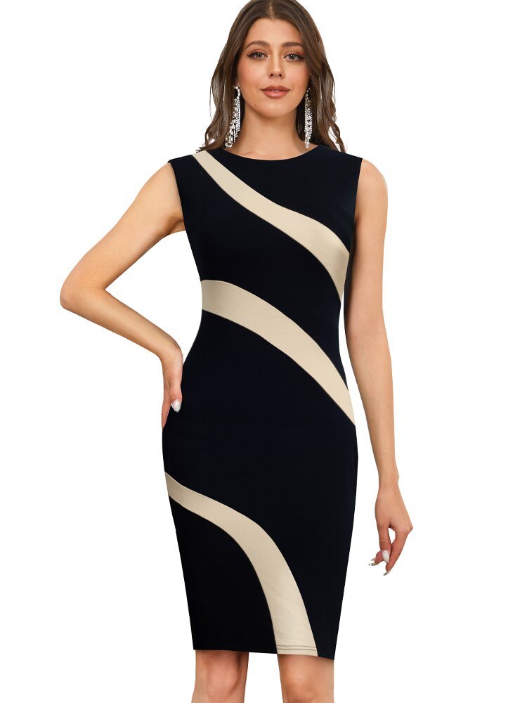 Vestido ceñido Vintage para mujer, - lobbol