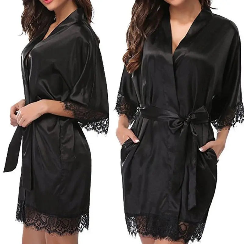 1 pieza de ropa interior para mujer, bata brillante, pijama de seda helada, camisón de talla grande, ropa de casa, tendencia de moda - lobbol