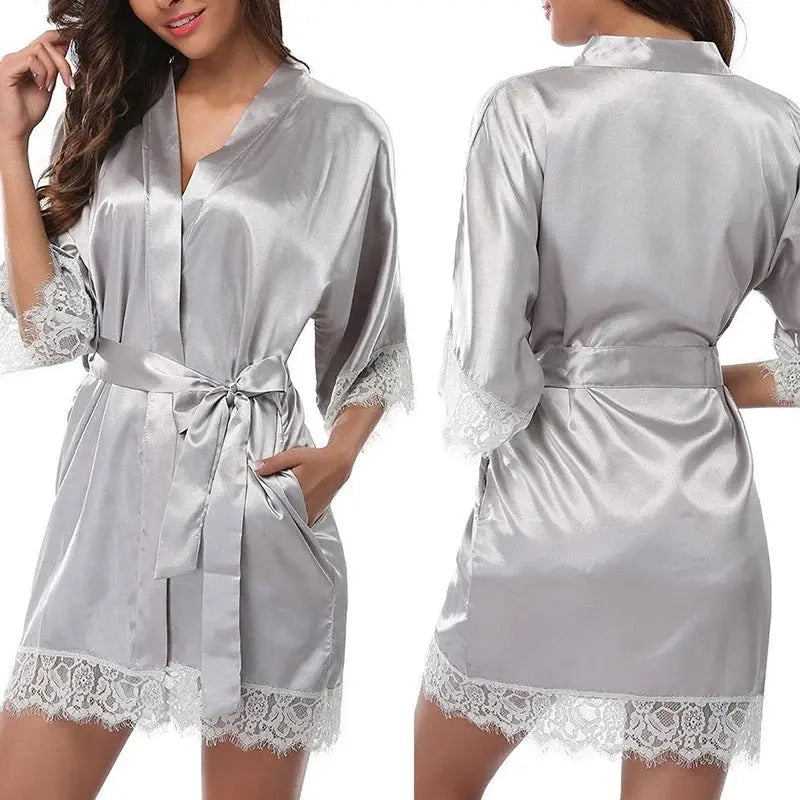 1 pieza de ropa interior para mujer, bata brillante, pijama de seda helada, camisón de talla grande, ropa de casa, tendencia de moda - lobbol