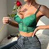 12 Colors Lace Retro Bra With Cups Women's Mesh Bustier Fish Boned Push - Up Sheer Spaghetti Straps Going Out Corset Crop Top - lobbol