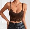 12 Colors Lace Retro Bra With Cups Women's Mesh Bustier Fish Boned Push - Up Sheer Spaghetti Straps Going Out Corset Crop Top - lobbol