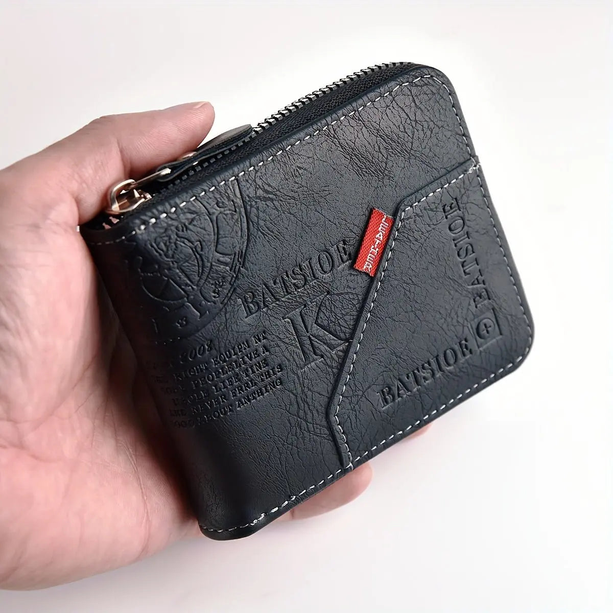 1pc Men's Business Wallet, Retro Letter Embossed Credit Card Holder, Gift For Men - lobbol