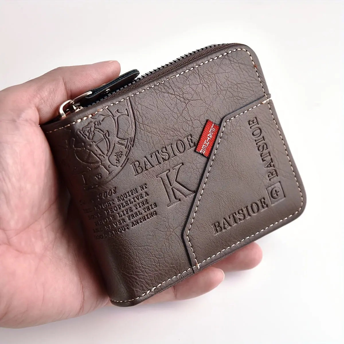 1pc Men's Business Wallet, Retro Letter Embossed Credit Card Holder, Gift For Men - lobbol