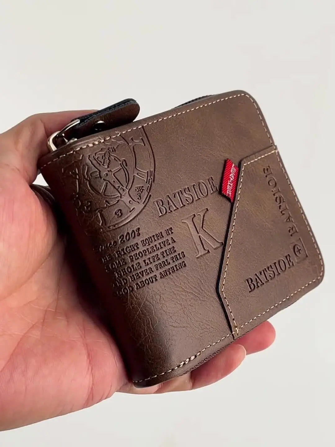 1pc Men's Business Wallet, Retro Letter Embossed Credit Card Holder, Gift For Men - lobbol