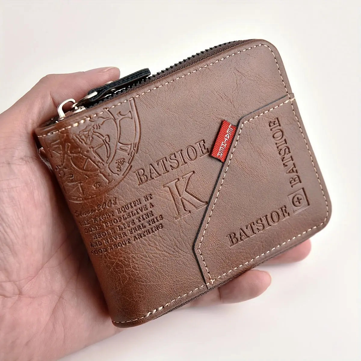 1pc Men's Business Wallet, Retro Letter Embossed Credit Card Holder, Gift For Men - lobbol