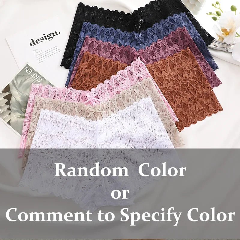 3 uds bragas cortas de encaje para mujer, ropa interior Sexy mentrual de tiro bajo, calzoncillos florales de moda, bragas sexis para mujer, lencería para mujer - lobbol