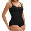Breathable Seamless Triangle Pants Slimming Strap Jumpsuit with Medium Control Black/Apricot 90% Polyamid 10% Elastane