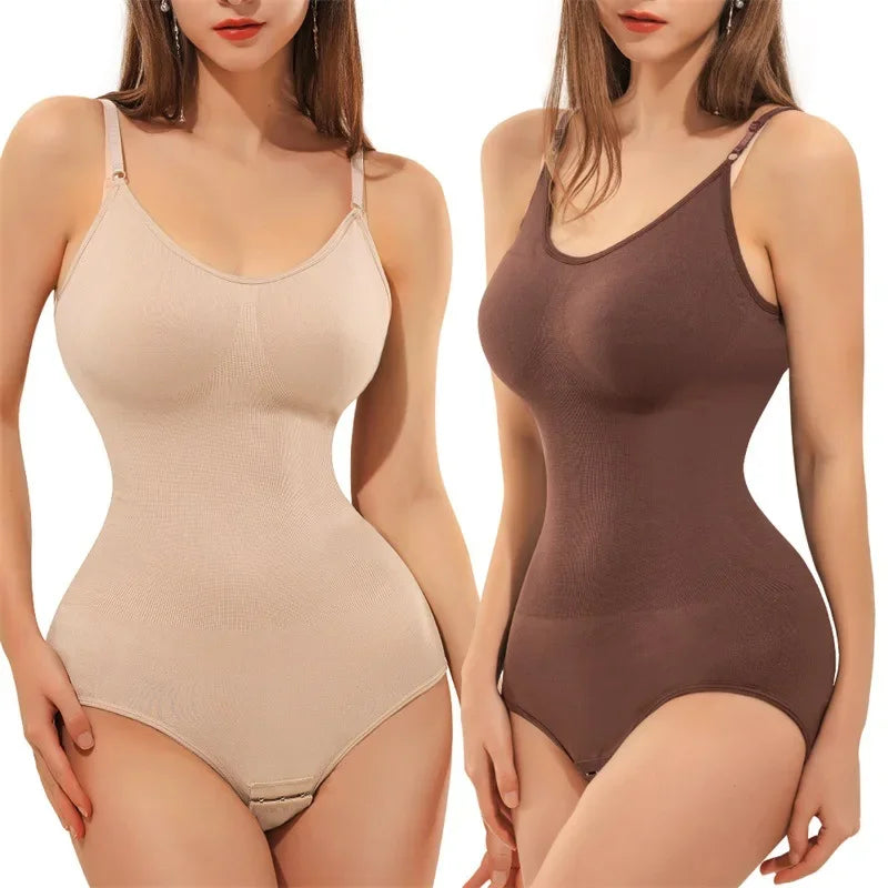 Body ajustado con tirantes finos y cuello en V, trajes de compresión para el cuerpo, ropa moldeadora de entrepierna abierta, moldeador de cuerpo adelgazante, mono liso