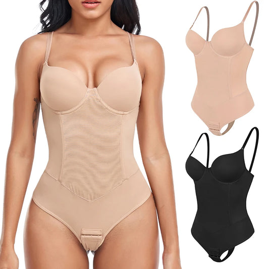 Tangas Body Shapewear mujeres prenda modeladora de cuerpo completo entrenador de cintura huesos de acero Control de barriga ropa interior vientre plano corsé debajo del busto