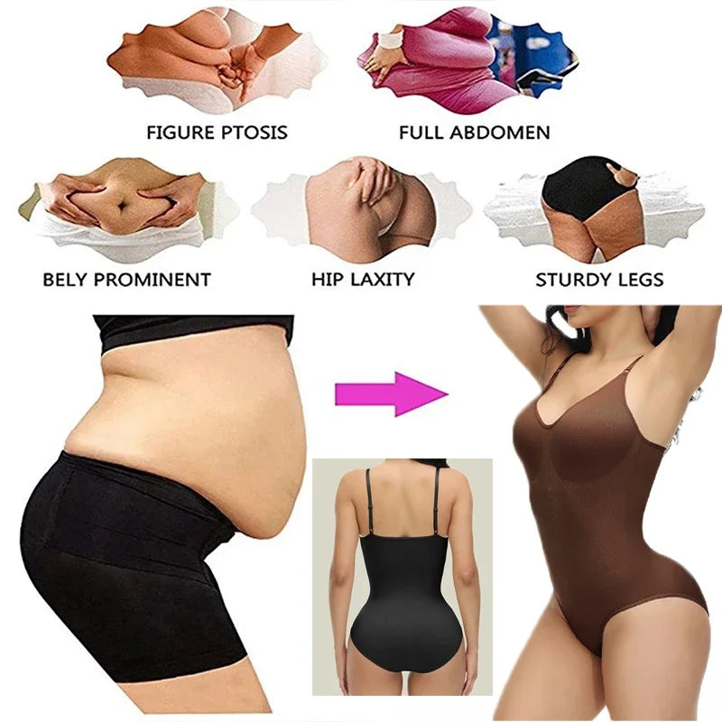 Body ajustado con tirantes finos y cuello en V, trajes de compresión para el cuerpo, ropa moldeadora de entrepierna abierta, moldeador de cuerpo adelgazante, mono liso