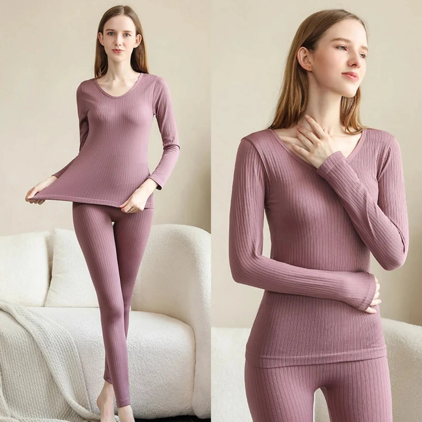 1 Juego de ropa interior térmica cálida, ropa íntima sexi para mujer, Calzoncillos largos con forma de mujer, ropa moldeadora térmica de cuello medio para mujer