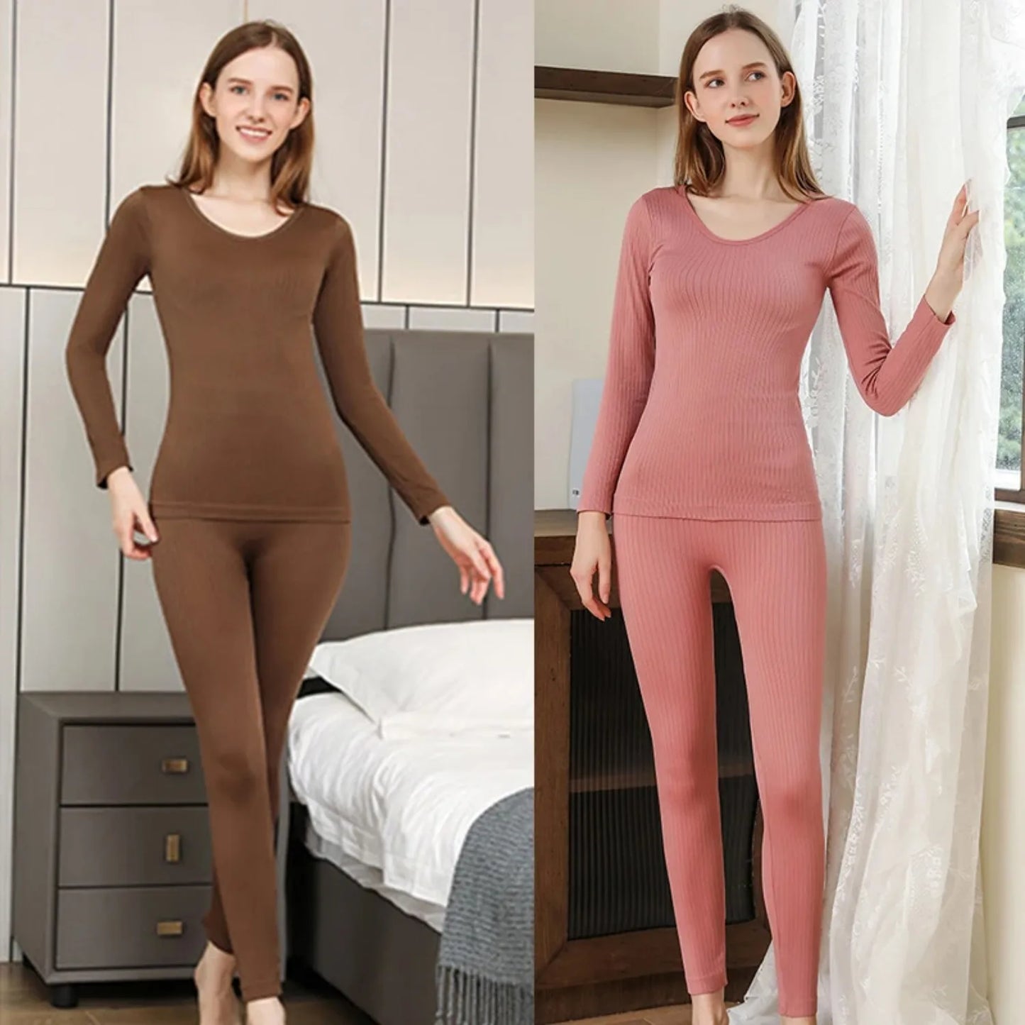 1 Juego de ropa interior térmica cálida, ropa íntima sexi para mujer, Calzoncillos largos con forma de mujer, ropa moldeadora térmica de cuello medio para mujer