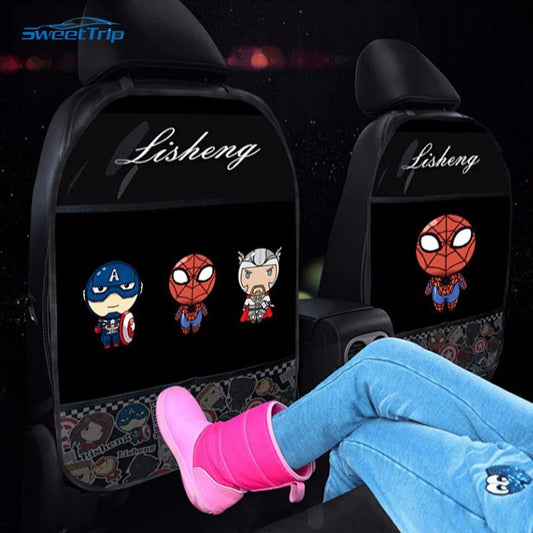 Almohadilla anti patadas de dibujos animados, accesorios para coche, Protector de respaldo de asiento infantil sencillo, cojín multiusos, cojín anti patadas, bonito Interior - lobbol