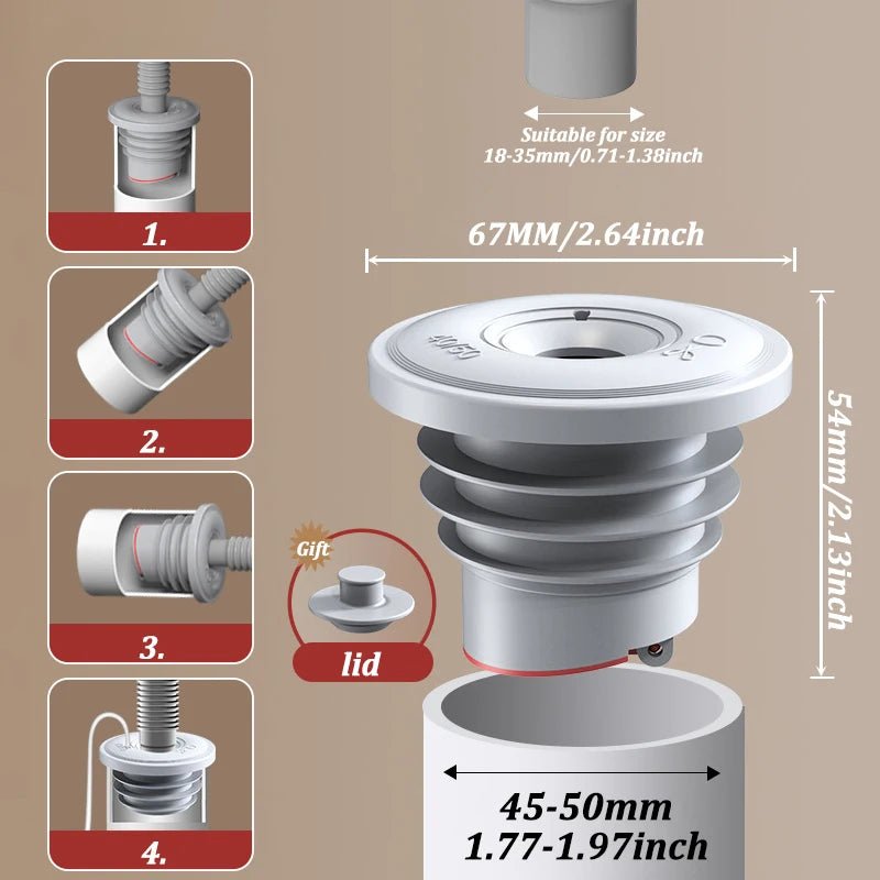 Anillo de sellado de alcantarillado de baño de silicona, tapón de tubo de alcantarillado para fregadero de cocina, tapón de conector de drenaje de suelo antiolor para lavadora - lobbol