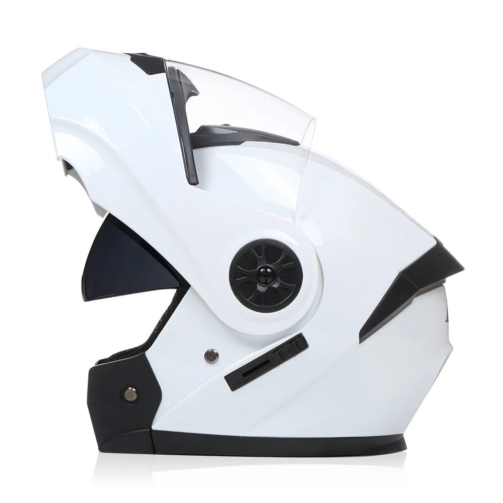BLD - Casco de motocicleta personalizado para hombre y mujer, protector de cabeza de doble lente, Modular, abatible hacia arriba, para carreras de Motocross - lobbol