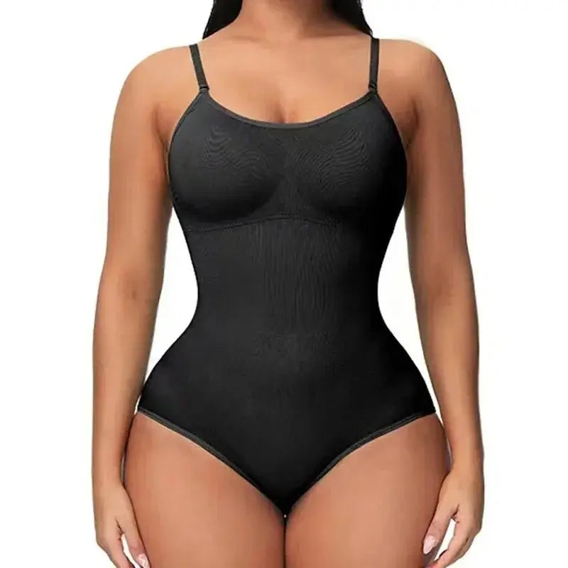 Body ajustado con tirantes finos y cuello en V, trajes de compresión para el cuerpo, ropa moldeadora de entrepierna abierta, moldeador de cuerpo adelgazante, mono liso - lobbol