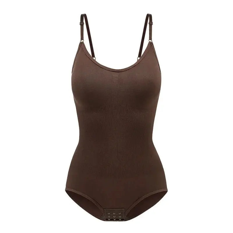 Body ajustado con tirantes finos y cuello en V, trajes de compresión para el cuerpo, ropa moldeadora de entrepierna abierta, moldeador de cuerpo adelgazante, mono liso - lobbol