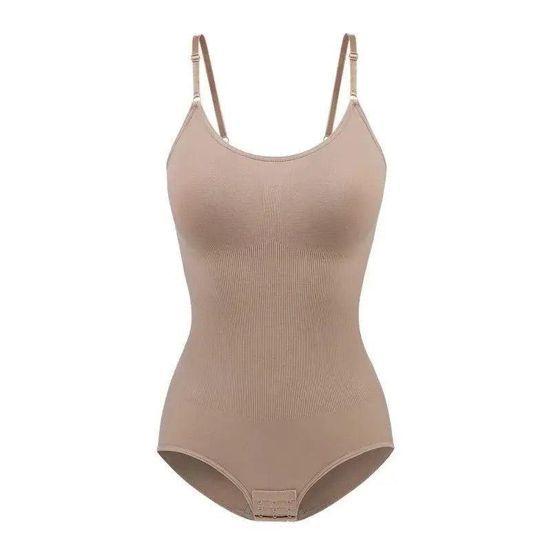 Body ajustado con tirantes finos y cuello en V, trajes de compresión para el cuerpo, ropa moldeadora de entrepierna abierta, moldeador de cuerpo adelgazante, mono liso - lobbol
