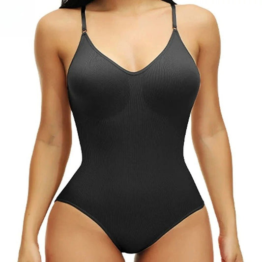 Body con tirantes finos y cuello en V, trajes de compresión para el cuerpo, ropa moldeadora de entrepierna abierta, moldeador de cuerpo adelgazante, mono liso - lobbol
