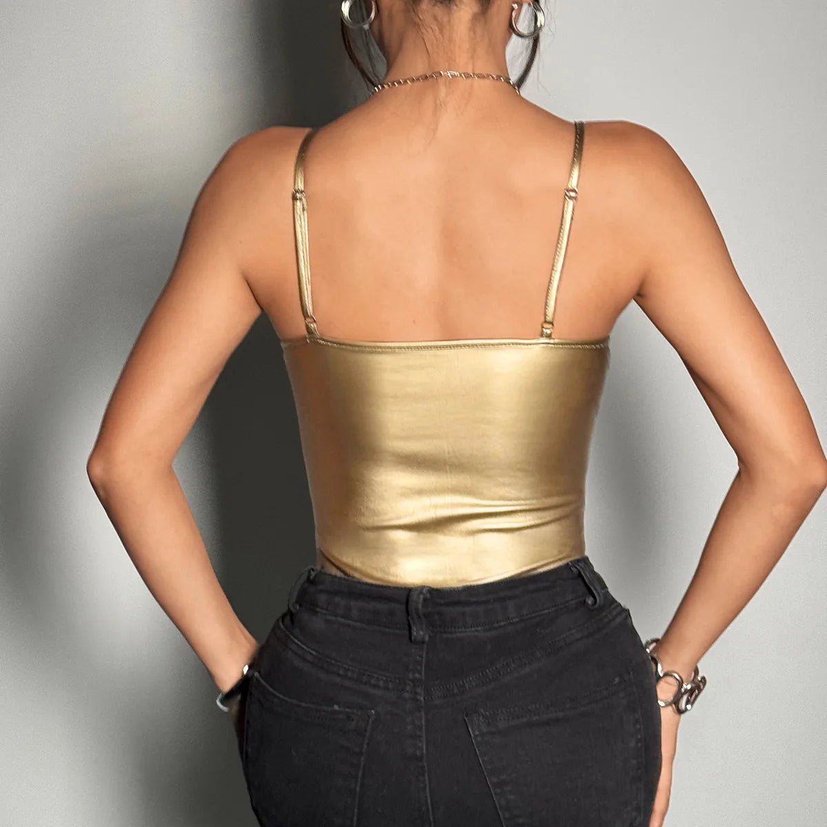 Body de satén sin mangas con tirantes finos para mujer, ropa de calle Sexy, trajes de Club, Bodycon, Top de una pieza, 2024 - lobbol