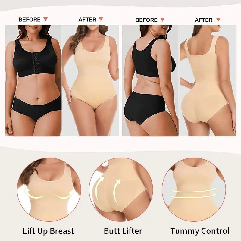 Body moldeador para mujer, ropa interior adelgazante, Mono de cuello bajo, Control de barriga, levantador de glúteos, moldeador de cuerpo suave e Invisible - lobbol