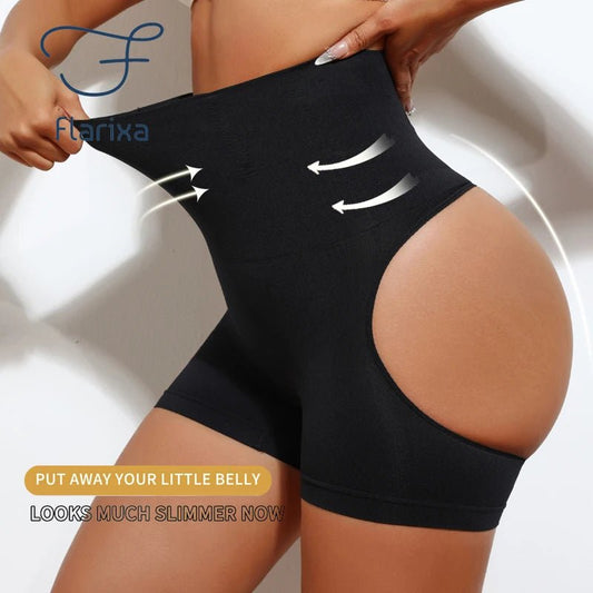 Bragas de Control moldeador de cintura alta para mujer, ropa moldeadora de glúteos, pantalones cortos ajustados sexis para mostrar glúteos, ropa interior Sexy, moldeador de cuerpo adelgazante - lobbol