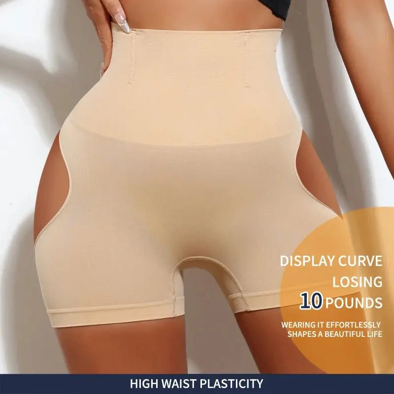 Bragas de Control moldeador de cintura alta para mujer, ropa moldeadora de glúteos, pantalones cortos ajustados sexis para mostrar glúteos, ropa interior Sexy, moldeador de cuerpo adelgazante - lobbol