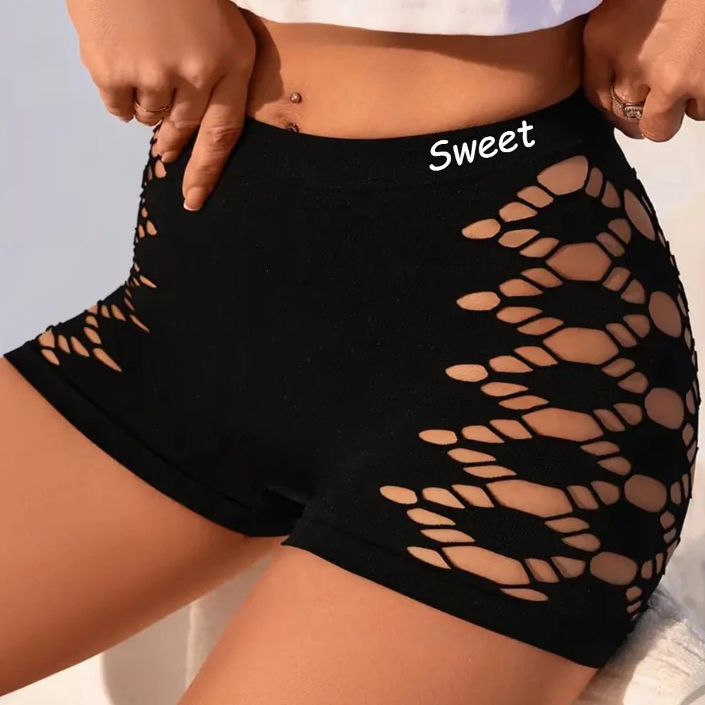 Calzoncillos deportivos sin costuras, falda, bragas sin costuras, pantalones cortos debajo de la falda, bragas Boxer caladas de malla lateral Sexy, bragas de seguridad - lobbol