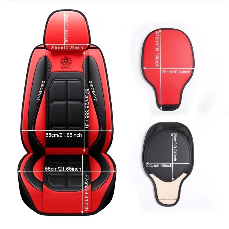 Cojín para asiento de coche envolvente completo, funda de asiento de cuero universal para todas las estaciones, resistente al desgaste, resistente a la suciedad y transpirable - lobbol